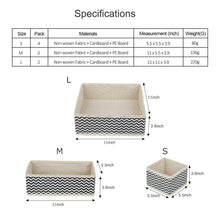Load image into Gallery viewer, Try dresser drawer organizer 8 pcs foldable storage box fabric closet storage cubes clothes storage bins drawer dividers storage baskets for bras socks underwear accessories home office bedroom