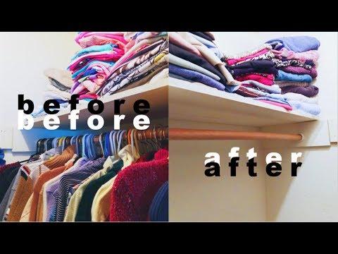 closet declutter & packing for my apartment | college moving vlog