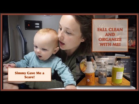 CLEAN with ME! Fall Preparations! IN RV! Organizing closet, Packing Baby Clothes and more!