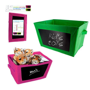 1 Collapsible Storage Bin Toy Box Fabric Closet Organizer Chalkboard Container