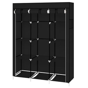 67&quot; Portable Closet Organizer Wardrobe Storage Organizer with 10 Shelves Quick and Easy to Assemble Extra Space Black