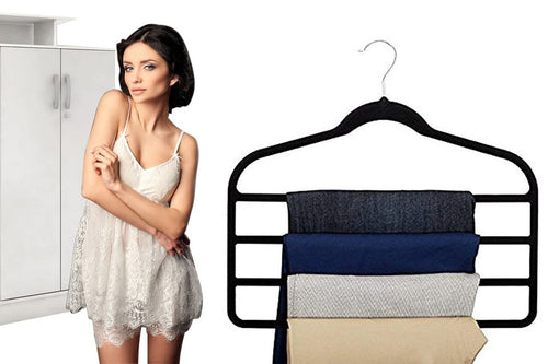 4 pack Huggable Four Bar Hangers Lightweight Closet Organizer Storage Hook