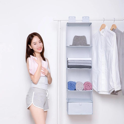Xiaomi Youpin Mi Home Hanging Storage Bag 5 Layers Natural Household Closet Organizer