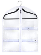 Load image into Gallery viewer, Results small clear dance garment bag 19 inch x 24 inch suit dress and costumes hanging travel storage for clothes shoes and accessories water resistant organizer