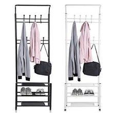 Load image into Gallery viewer, Buy moorecastle multi purpose entryway shoes storage organizer hall tree bench with coat rack hooks clothes stand perfect home furniture