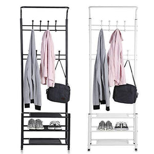 Buy moorecastle multi purpose entryway shoes storage organizer hall tree bench with coat rack hooks clothes stand perfect home furniture