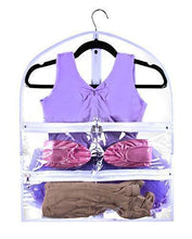 Load image into Gallery viewer, Organize with small clear dance garment bag 19 inch x 24 inch suit dress and costumes hanging travel storage for clothes shoes and accessories water resistant organizer
