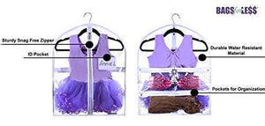Purchase small clear dance garment bag 19 inch x 24 inch suit dress and costumes hanging travel storage for clothes shoes and accessories water resistant organizer