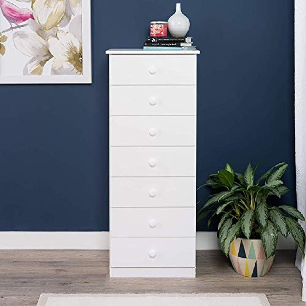 Dressers for Bedroom Kids-White Wood Seven Drawers Storage Solution for Your Little Ones