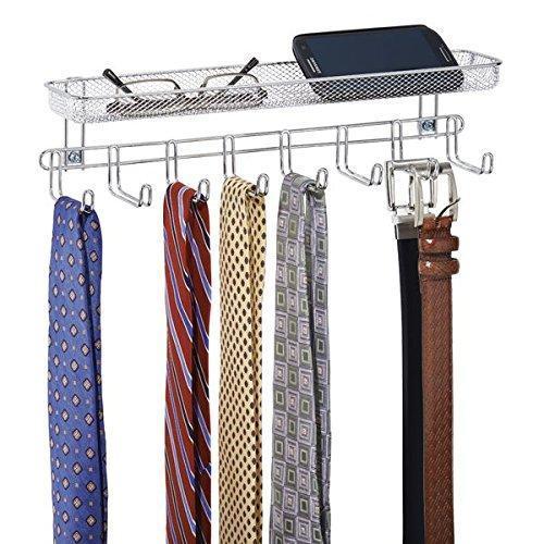 Catenus Closet Wall Mount Accessory Organizer for Storage of Ties, Belts, Watches, Glasses, Accessories