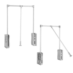 Cheap gototop wardrobe hanger aluminum closet storage organizer clothes hanger adjustable pull down closet rod wardrobe lift organizer 600 830mm