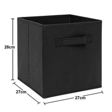Load image into Gallery viewer, On amazon ximivogue foldable cube storage bin foldable cloth storage cube basket bins boxes organizer containers drawers non lids with handle for nursery home 3 pack black