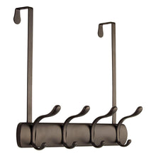 Load image into Gallery viewer, Save on interdesign bruschia over door storage rack organizer hooks for coats hats robes clothes or towels 4 dual hooks bronze