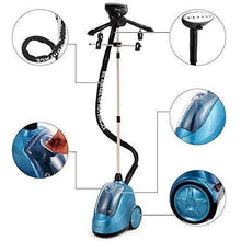 Load image into Gallery viewer, Discover the best costway garment clothes steamer professional heavy duty powerful 1 7l58 fl oz water tank producing 60min of continuous steam with fabric brush garment hanger and glove blue