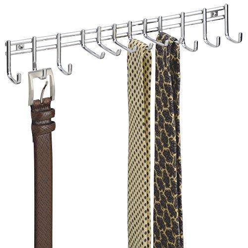 Bochens Closet Wall Mount Metal Accessory Organizer and Storage Center - Modern Slim Holder for Women and Men Ties, Belts, Scarves, Sunglasses, Watches