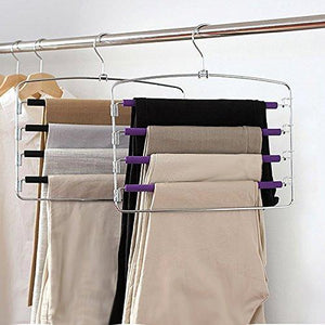 Order now clothes pants hangers 2pack multi layers metal pant slack hangers foam padded swing arm pants hangers closet storage organizer for pants jeans scarf hanging purple 4pack