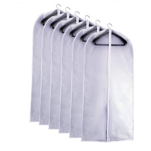 Get eanxo garment bag for storage 60 inch lightweight clear white peva breathable winter coats bags set of 6 with study full zipper for long dress clothes storage closet