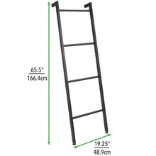 Load image into Gallery viewer, Products mdesign metal free standing bath towel bar storage ladder holds towels blankets clothes and magazines newspapers 4 levels matte black