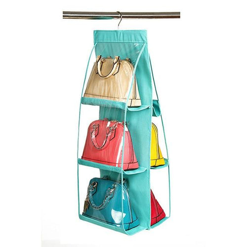 6 Pocket Folding Hanging Handbag Closet Organizer