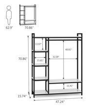 Load image into Gallery viewer, Amazon little tree free standing closet organizer heavy duty clothes rack with 6 shelves and handing bar large closet storage stytem closet garment shelves