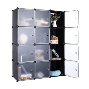 Featured robolife 12 cubes organizer diy closet organizer shelving storage cabinet transparent door wardrobe for clothes shoes toys