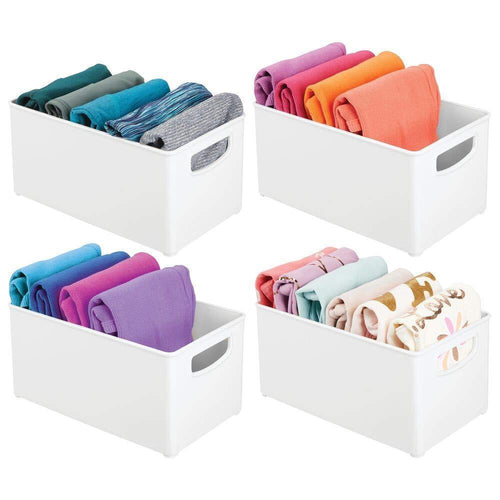 mDesign Deep Plastic Closet Organizer Bin, Storage Organizer Container with Handles, for Closets, Bedrooms, Entryways, Mudrooms, Kitchens, Pantry, Bathrooms - 5