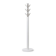 Load image into Gallery viewer, Kitchen umbra flapper coat rack clothing hanger umbrella holder and hat organizer great for entryway white nickel