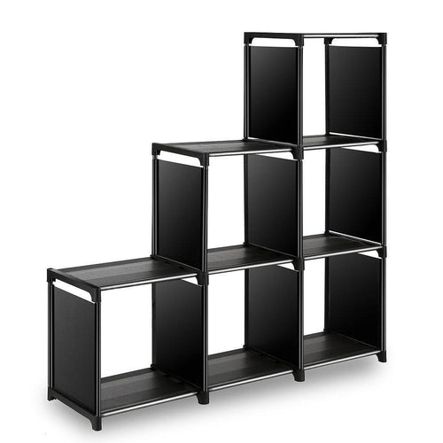 TomCare Cube Storage 6-Cube Closet Organizer Shelves Storage Cubes Organizer Cubby Bins Cabinets Bookcase Organizing Storage Shelves for Bedroom Living Room Office, Black
