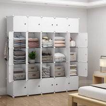 Load image into Gallery viewer, Shop here yozo modular closet portable wardrobe for teens kids chest drawer ployresin clothes storage organizer cube shelving unit multifunction toy cabinet bookshelf diy furniture white 25 cubes