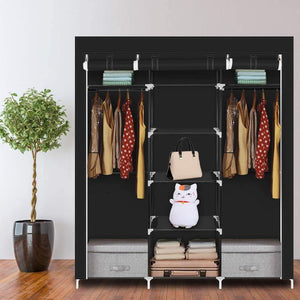Hello22 69" Closet Organizer Wardrobe Closet Portable Closet Shelves, Closet Storage Organizer with Non-Woven Fabric, Quick and Easy to Assemble, Extra Strong and Durable, Extra Space