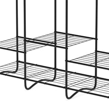 Load image into Gallery viewer, Buy now langria large free standing closet garment rack made of sturdy iron with spacious storage space 8 shelves clothes hanging rods heavy duty clothes organizer for bedroom entryway black
