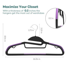 Load image into Gallery viewer, Order now sable 60 pack plastic clothes hangers space saving ultra thin with 10 finger clips non slip heavy duty s shape for tight collars 6 colors for shorts pants shirts scarves