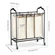 Load image into Gallery viewer, Heavy duty bbshoping organizer laundry hamper cart dirty clothes organibbshoping zer for bathroom bedroom utility room powder coated beige