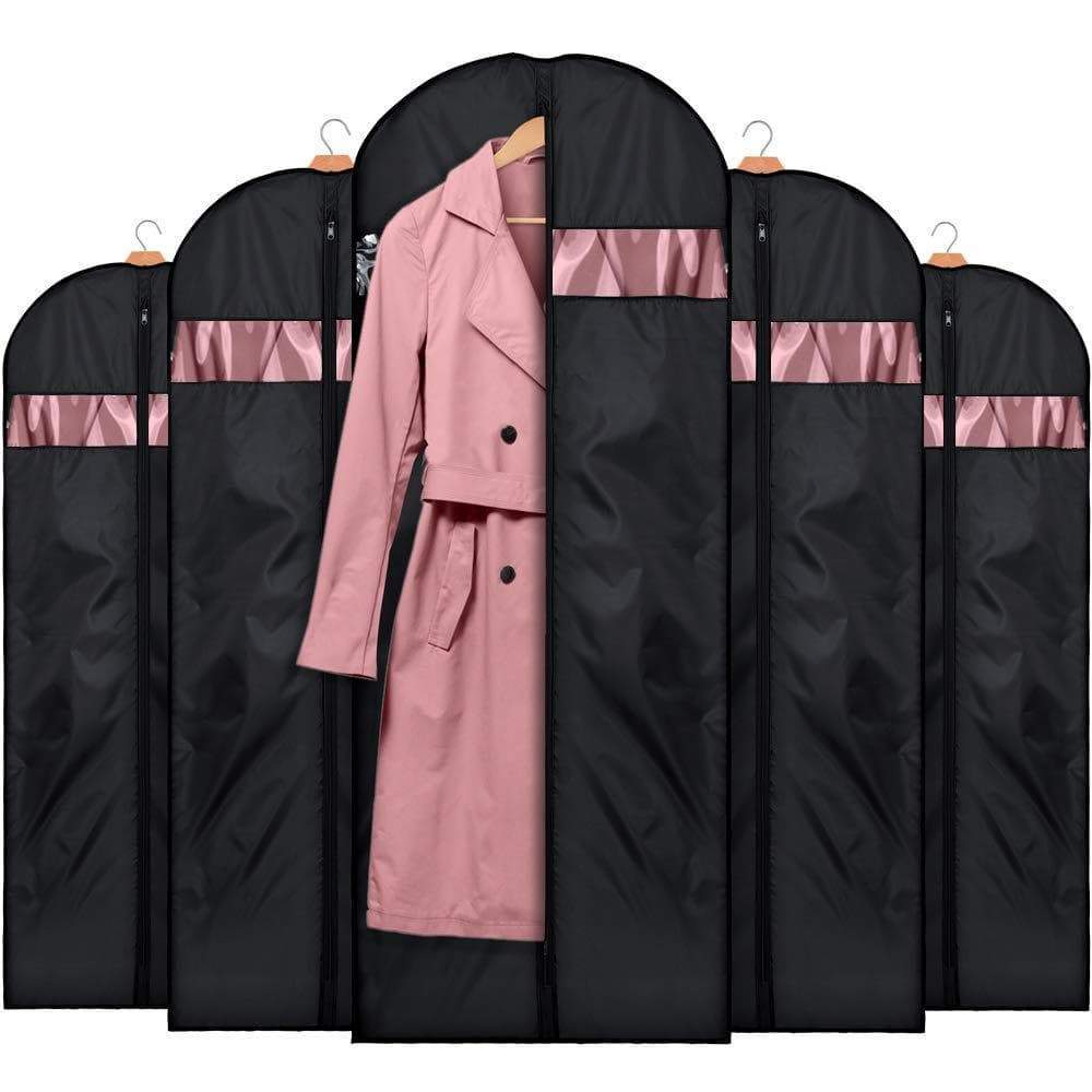HOUSE DAY Garment Bags for Storage(5 Pack 60 inch) Garment Bags for Travel Lightweight Oxford Fabric Suit Bag for Storage and Travel,Closet,Washable Suit Cover for Dresses,Suits,Coats