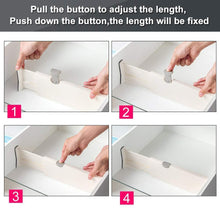 Load image into Gallery viewer, Discover the best drawer dividers organizer 5 pack adjustable separators 4 high expandable from 11 17 for bedroom bathroom closet clothing office kitchen storage strong secure hold foam ends locks in place