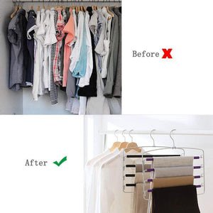 Online shopping clothes pants hangers 2pack multi layers metal pant slack hangers foam padded swing arm pants hangers closet storage organizer for pants jeans scarf hanging purple 4pack