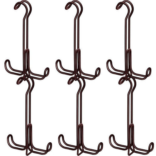 TomCare Metal Purse Organizer Stackable Purse Hanger Handbag Organizer Sturdy Bag Organizer Purse Holder Rack Hanging Closet Organizer for Purses, Handbags, Backpacks, Bags, Totes, 6 Pack, Bronze