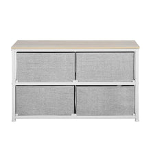 Load image into Gallery viewer, Storage aingoo dresser storage 4 drawers storage bedroom steel frame fabric wide dressers drawers for clothes grey wood board 2x2 drawers grey