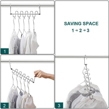 Load image into Gallery viewer, Select nice meetu space saving hangers magic wonder cloth hanger metal closet organizer for closet wardrobe closet organization closet system pack of 20