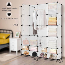 Load image into Gallery viewer, Select nice tangkula portable clothes closet wardrobe bedroom armoire diy storage organizer closet with doors 16 cubes and 8 shoe racks