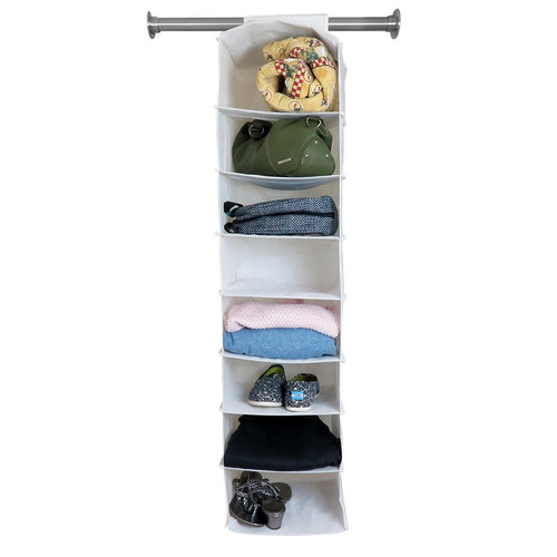 Evelots Long Hanging Closet Shelf-Organizer-Clothing/Shoes-8 Shelves Each
