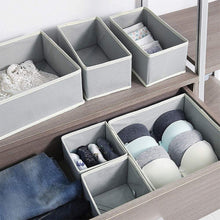 Load image into Gallery viewer, On amazon diommell foldable cloth storage box closet dresser drawer organizer fabric baskets bins containers divider with drawers for baby clothes underwear bras socks lingerie clothing set of 12 grey 444