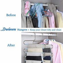Load image into Gallery viewer, Organize with doiown s type stainless steel clothes pants hangers closet storage organizer for pants jeans scarf hanging 14 17 x 14 96ins set of 3 5 pieces light blueupgrade style