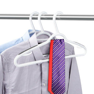 Try timmy plastic hangers 40 pack heavy duty clothes hangers with built in grip non slip pads space saving super lightweight organizer for closet wardrobe perfect for blouses shirts and morewhite grey