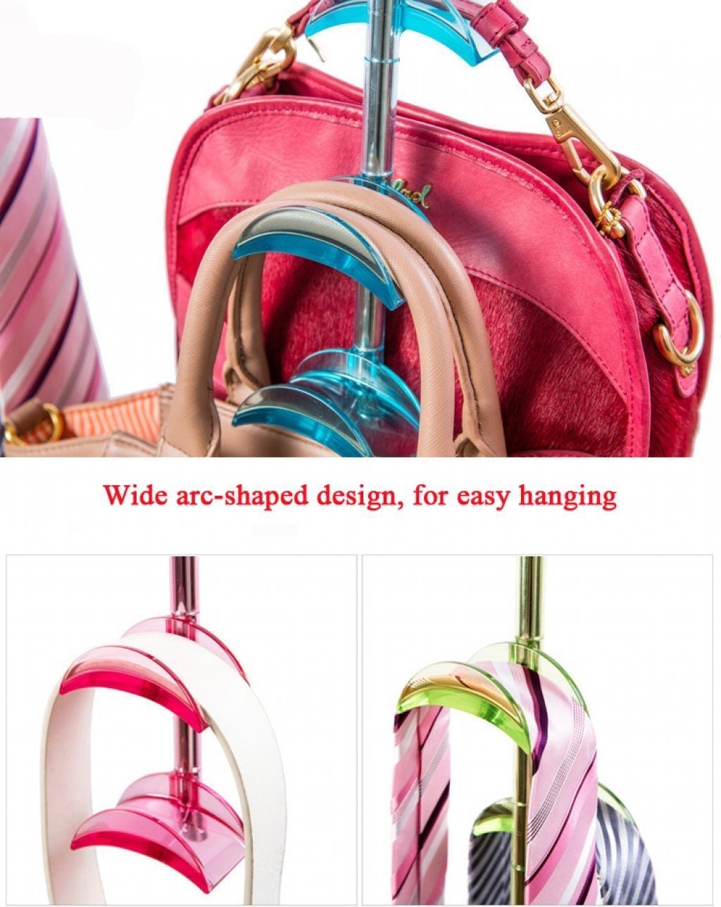 Louise Maelys 2 Packs 360 Degree Rotating Hanger Rack 4 Hooks Closet Organizer for Handbags, Scarves, Ties, Belts