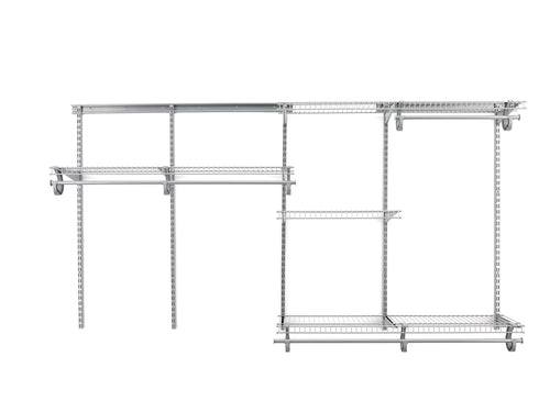 ClosetMaid 78809 ShelfTrack 5ft. to 8ft. Adjustable Closet Organizer Kit, Satin Chrome