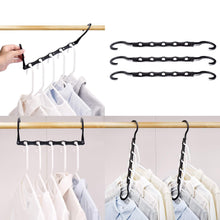 Load image into Gallery viewer, Storage organizer house day black magic hangers space saving clothes hangers organizer smart closet space saver pack of 10 with sturdy plastic for heavy clothes