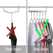 Load image into Gallery viewer, Results magicool 20 pack metal wonder magic cascading hanger space saving hangers closet organizers suit for shirt pant clothes hangers space saving
