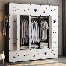 Load image into Gallery viewer, Cheap yozo closet organizer portable wardrobe cloth storage bedroom armoire cube shelving unit dresser cabinet diy furniture black 25 cubes