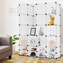 Load image into Gallery viewer, Selection tangkula portable clothes closet wardrobe bedroom armoire diy storage organizer closet with doors 16 cubes and 8 shoe racks